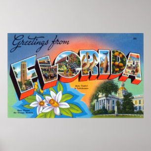 Póster Saludos antiguos de Florida
