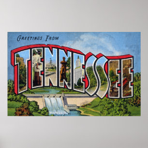 Póster Saludos antiguos de Tennessee