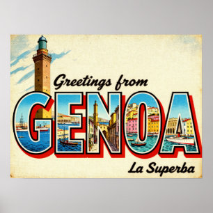 Póster Saludos antiguos del Poster de Génova