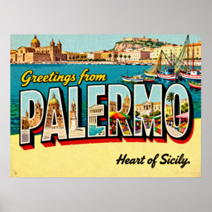 Póster Saludos antiguos del Poster de Palermo
