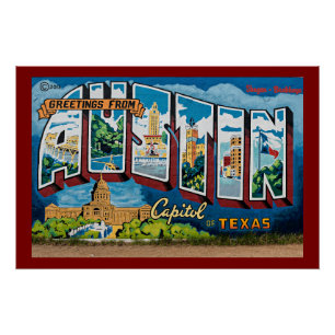 Póster Saludos, Austin, Texas