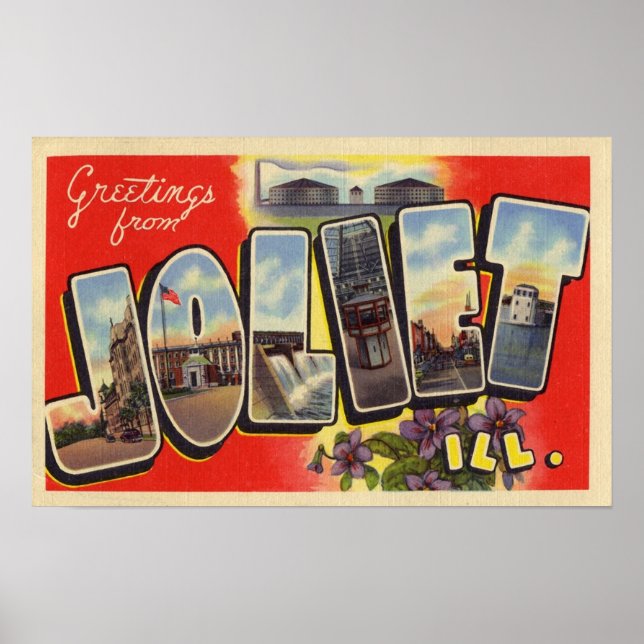 Póster Saludos de Joliet Illinois (Frente)