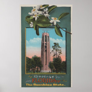 Póster Saludos de la Florida y de la imagen del canto
