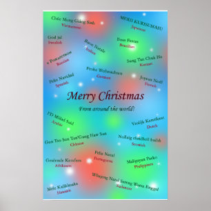 Póster Saludos de Navidad desde todo el mundo