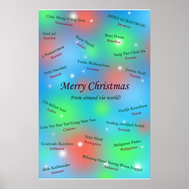 Póster Saludos de Navidad desde todo el mundo (Frente)