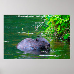 Póster Saludos de Navidad Mi rata de río
