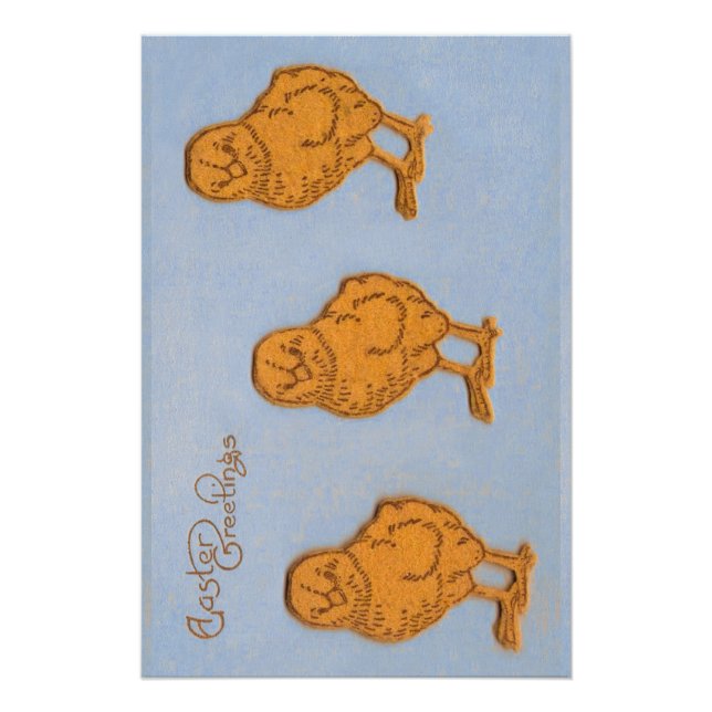 Póster Saludos de Pascua Chicles Azul (Anverso)