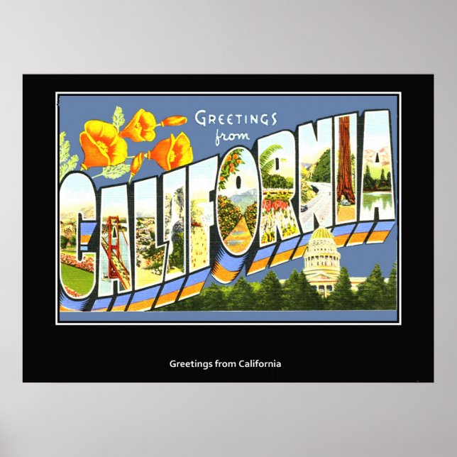 Póster Saludos de Poster de California (Frente)