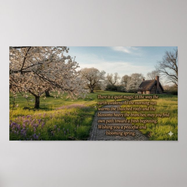 Póster Saludos de primavera (Frente)