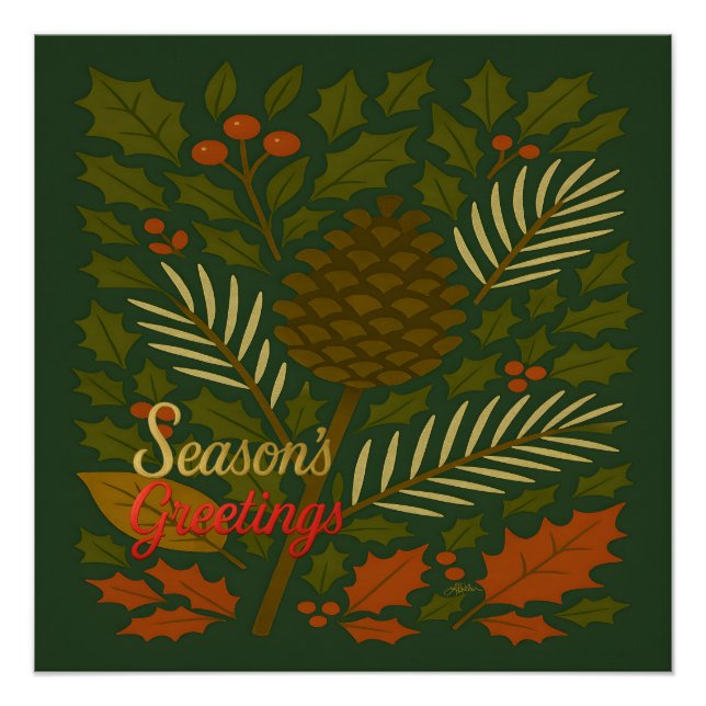 Póster Saludos de temporada de otoño e invierno (Anverso)