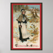 Saludos del Día de Acción de Gracias con una mujer