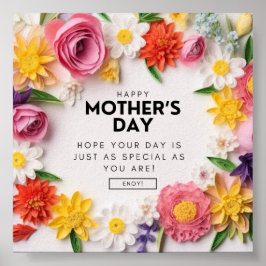 PÓSTER SALUDOS DEL DÍA DE LA MADRE EN LÍNEA + CARTEL