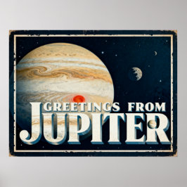 Póster Saludos del Poster de Ciencia Ficción Júpiter Retr