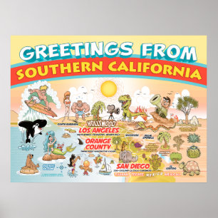 Póster Saludos del Poster del sur de California