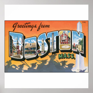 Póster Saludos desde Boston Mass, Vieja