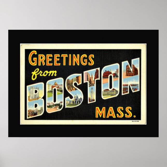 Póster Saludos desde Boston, Misa. (Frente)