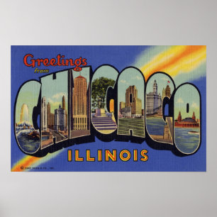 Póster Saludos desde Chicago Illinois