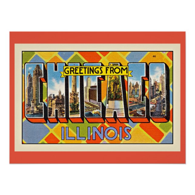 Póster Saludos desde Chicago, Illinois (Anverso)