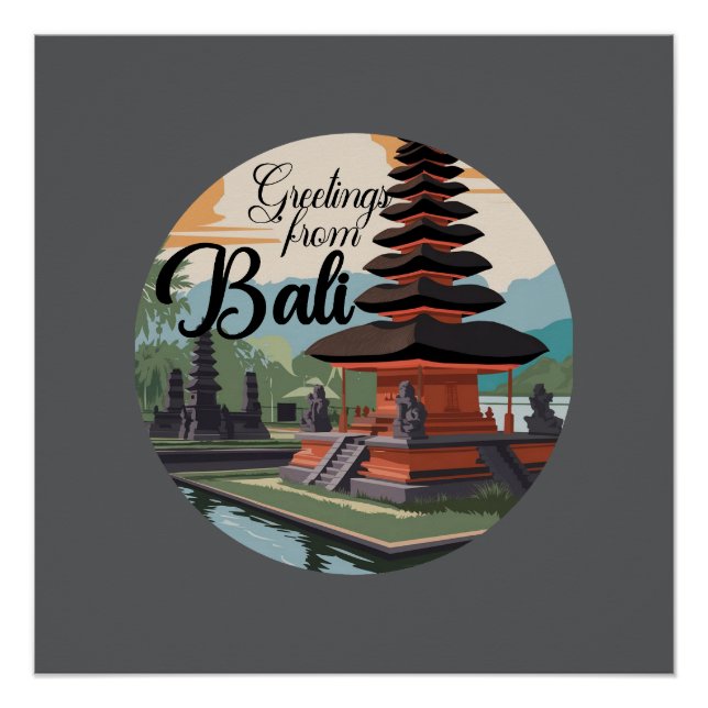 Póster Saludos desde el Rótulo de Bali (Anverso)