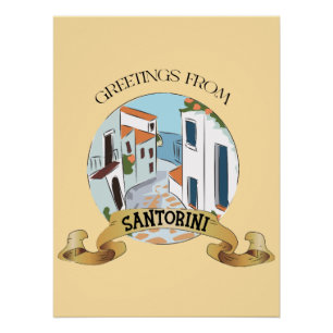 Póster Saludos desde el Rótulo Santorini