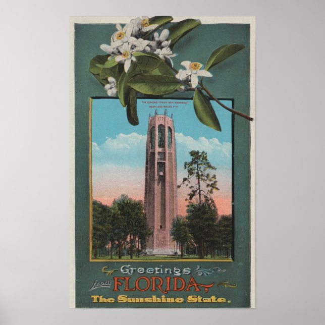 Póster Saludos desde Florida e imagen del canto (Frente)