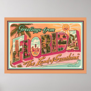 Póster "Saludos desde Florida" Nostálgico