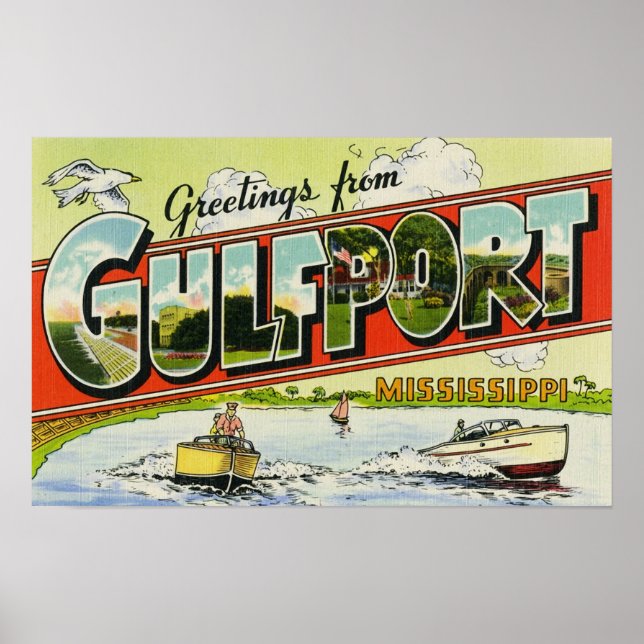Póster Saludos desde Gulfport Mississippi (Frente)