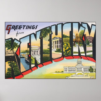 Póster Saludos desde Kentucky, Vintage