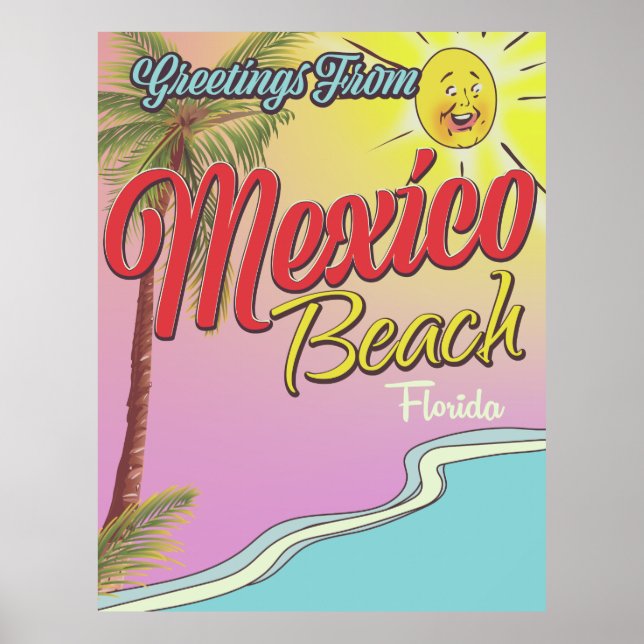 Póster Saludos desde Mexico Beach Florida (Frente)