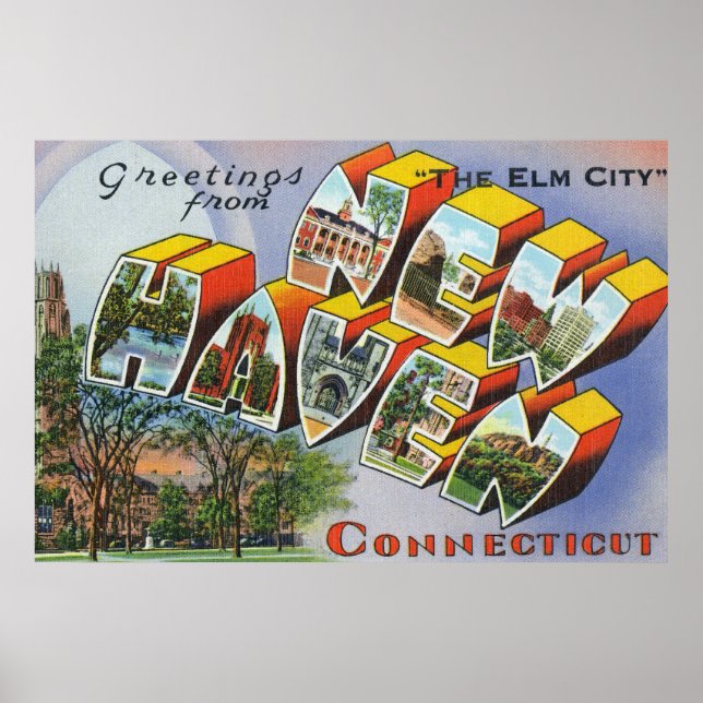 Póster Saludos desde New Haven, CT (Frente)