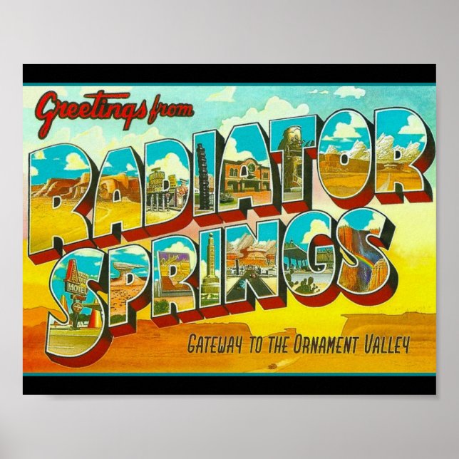 Póster Saludos desde Radiator Springs Arizona (Frente)