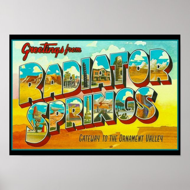 Póster Saludos desde Radiator Springs Arizona (Frente)