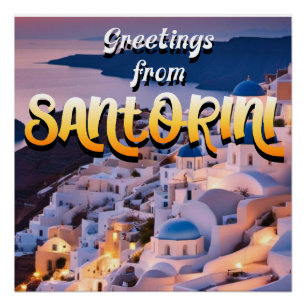 Póster Saludos desde Santorini