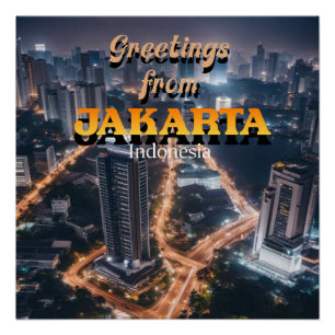Póster Saludos desde Yakarta Indonesia