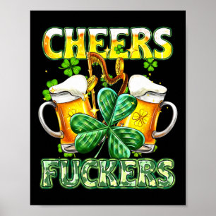 Póster Saludos Fckers St Patricks Day Gracioso Beer