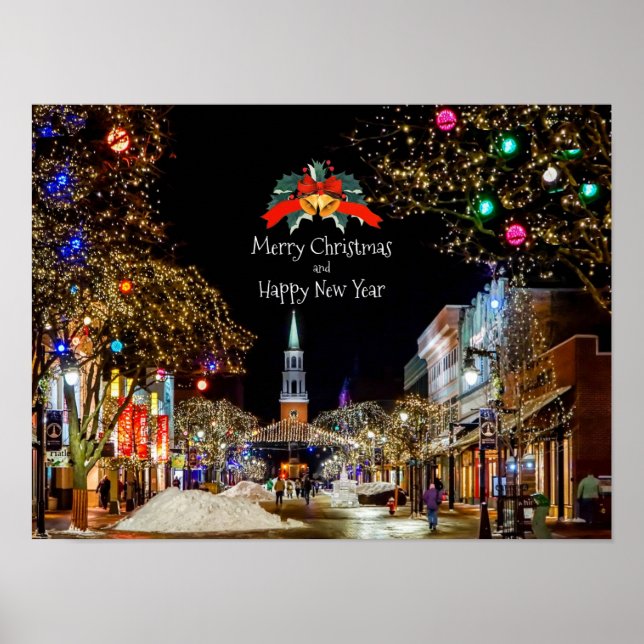 Póster Saludos festivos de Navidad (Frente)