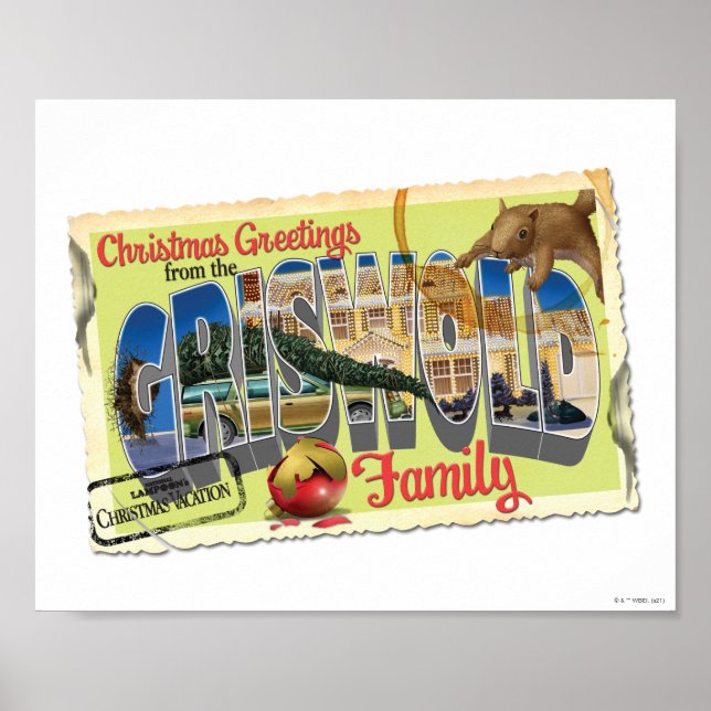 Póster Saludos navideños de la familia Griswold (Frente)