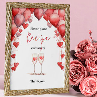 Póster Saludos para amar la dulce receta de ducha de novi