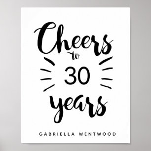 Póster Saludos personalizados a 30 años