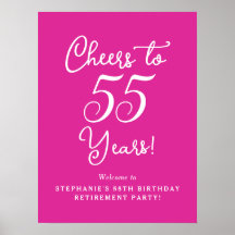 Saludos rosas al Fiesta de Jubilación de 55 años