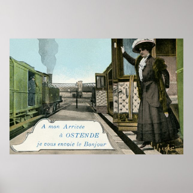 Póster Saludos vintage de Ostend (Frente)