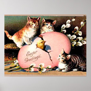 Póster Saludos vintage de Pascua
