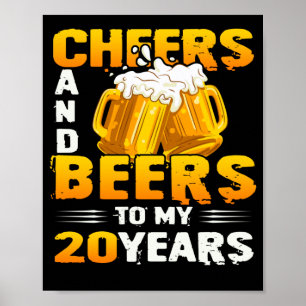 Póster Saludos Y Cervezas A Mi Regalo De 20 Años