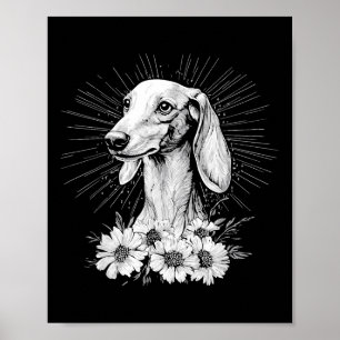 Póster Saluki Dog Lover Tatuaje estilo retro _1