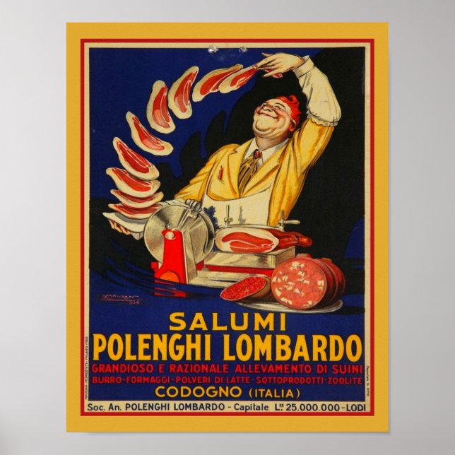 Póster Salumi Polenghi Lombardi de Mauzan (Frente)
