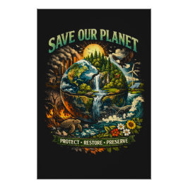 Póster Salva Nuestro Planeta
