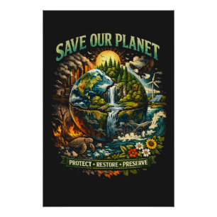 Póster Salva Nuestro Planeta