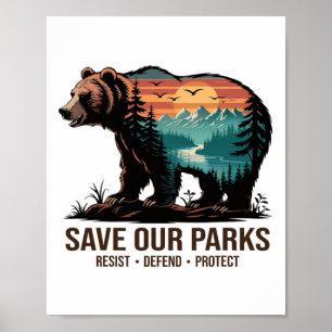 Póster Salva Nuestros Parques Camiseta Ambiental de Sende