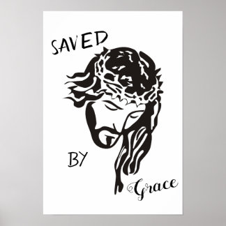 Póster Salvado por la gracia de Dios Jesús SVG
