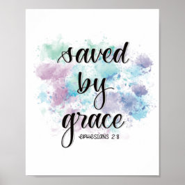 Póster Salvado por la gracia | fondo acuarela